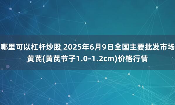哪里可以杠杆炒股 2025年6月9日全国主要批发市场黄芪(黄芪节子1.0-1.2cm)价格行情